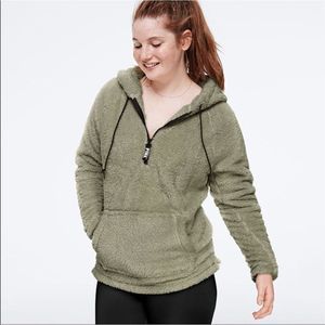 Victoria Secret PINK 1/4 Zip Sherpa Cozy Teddy Pullover Hoodie